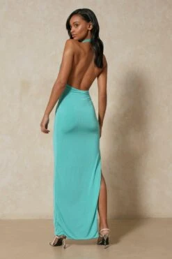Double Layer Low Back Maxi Dress -BOW Clothing Shop aqua double layer low back maxi dress 2