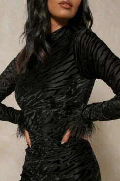 Animal Print Devore Mini Dress -BOW Clothing Shop black animal print devore mini dress 5