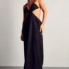 Cut Out Strappy Low Back Maxi Dress -BOW Clothing Shop black cut out strappy low back maxi dress