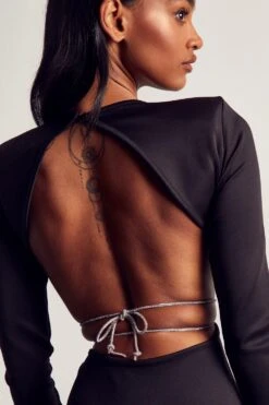 Diamante Lace Up Cut Out Mini Dress 8 Diamante Lace Up Cut Out Mini Dress -BOW Clothing Shop black diamante lace up cut out mini dress 1