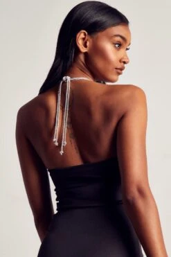 Diamante Lace Up Ruched Midi Dress 13 Diamante Lace Up Ruched Midi Dress -BOW Clothing Shop black diamante lace up ruched midi dress 5