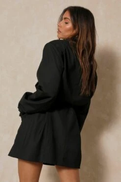 Discodaydream Tailored Belted Blazer Dress -BOW Clothing Shop black discodaydream tailored belted blazer dress 2