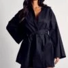 Kimono Sleeve Oversized Belted Shirt Dress 2 Kimono Sleeve Oversized Belted Shirt Dress -BOW Clothing Shop black kimono sleeve oversized belted shirt dress