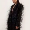 Margot Premium Feather Detail Blazer Dress -BOW Clothing Shop black margot premium feather detail blazer dress