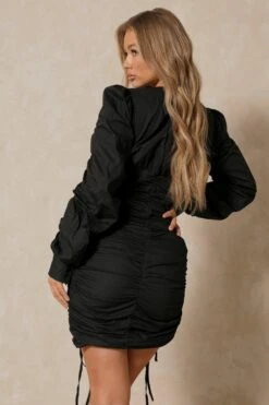 Missé Ruched Cup Detail Mini Dress -BOW Clothing Shop black missC3A9 ruched cup detail mini dress 2
