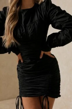 Missé Ruched Cup Detail Mini Dress -BOW Clothing Shop black missC3A9 ruched cup detail mini dress 4