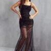 Monique Premium Sequin Corset Maxi Dress -BOW Clothing Shop black monique premium sequin corset maxi dress
