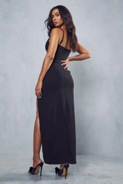 Power Mesh Diamante Maxi Dress -BOW Clothing Shop black power mesh diamante maxi dress 2