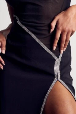 Power Mesh Diamante Maxi Dress -BOW Clothing Shop black power mesh diamante maxi dress 5