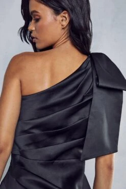 Premium Bow Detail Bodycon Mini Dress -BOW Clothing Shop black premium bow detail bodycon mini dress 1