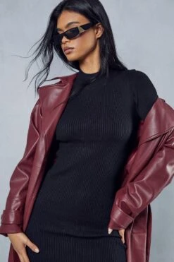 Premium Knit Twist Back Maxi Dress -BOW Clothing Shop black premium knit twist back maxi dress 3