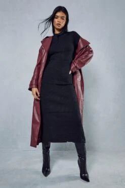 Premium Knit Twist Back Maxi Dress -BOW Clothing Shop black premium knit twist back maxi dress 4