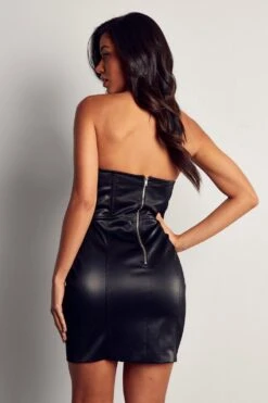 Premium Leather Look Corset Dress 9 Premium Leather Look Corset Dress -BOW Clothing Shop black premium leather look corset dress 2