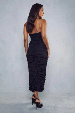 Premium Mesh V Bar Ruched Midaxi Dress 10 Premium Mesh V Bar Ruched Midaxi Dress -BOW Clothing Shop black premium mesh v bar ruched midaxi dress 2