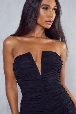Premium Mesh V Bar Ruched Midaxi Dress 13 Premium Mesh V Bar Ruched Midaxi Dress -BOW Clothing Shop black premium mesh v bar ruched midaxi dress 5