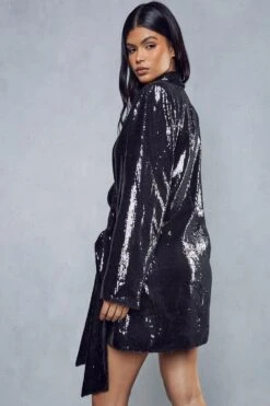 Premium Sequin Wrap Tie Side Dress 10 Premium Sequin Wrap Tie Side Dress -BOW Clothing Shop black premium sequin wrap tie side dress 2