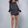 Satin Puff Sleeve Corseted Mini Dress 2 Satin Puff Sleeve Corseted Mini Dress -BOW Clothing Shop black satin puff sleeve corseted mini dress