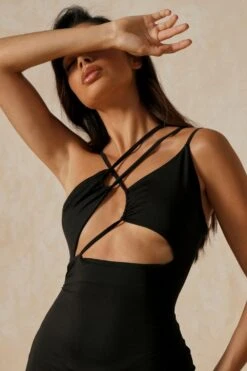 Strap Detail Mini Dress -BOW Clothing Shop black strap detail mini dress 4