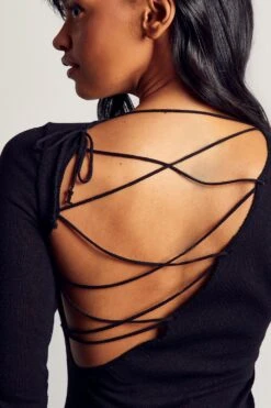 Strappy Back Fine Knit Mini Dress 13 Strappy Back Fine Knit Mini Dress -BOW Clothing Shop black strappy back fine knit mini dress 5