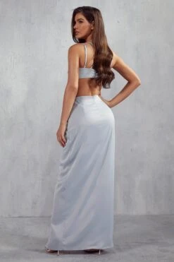 Marielle Premium Twist Front Strappy Maxi Dress -BOW Clothing Shop blue marielle premium twist front strappy maxi dress 2