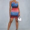Recycled Ombre Mesh Curved Bust Bandeau Mini Dress 2 Recycled Ombre Mesh Curved Bust Bandeau Mini Dress -BOW Clothing Shop blue recycled ombre mesh curved bust bandeau mini dress