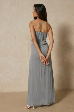 Sheer Bandeau Maxi Dress -BOW Clothing Shop blue sheer bandeau maxi dress 2