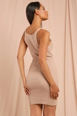 Knitted Scoop Midi Dress -BOW Clothing Shop blush knitted scoop midi dress 3