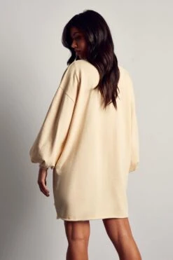 M Patch Embroidered Detail Sweater Dress -BOW Clothing Shop butter m patch embroidered detail sweater dress 2