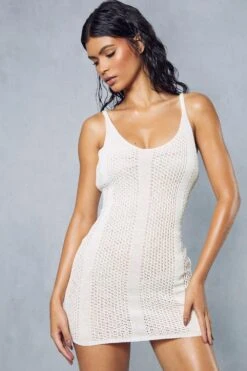 Knitted Striped Strappy Mini Dress