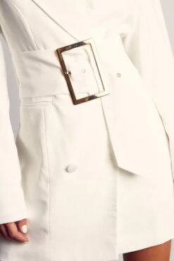 Oversized Belted Blazer Dress 8 Oversized Belted Blazer Dress -BOW Clothing Shop cream oversized belted blazer dress 1