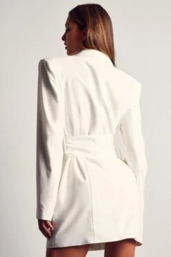 Oversized Belted Blazer Dress 9 Oversized Belted Blazer Dress -BOW Clothing Shop cream oversized belted blazer dress 2