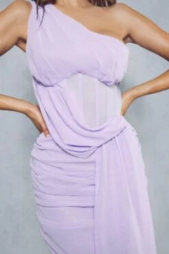 Premium Corset Insert Draped Dress -BOW Clothing Shop lilac premium corset insert draped dress 1