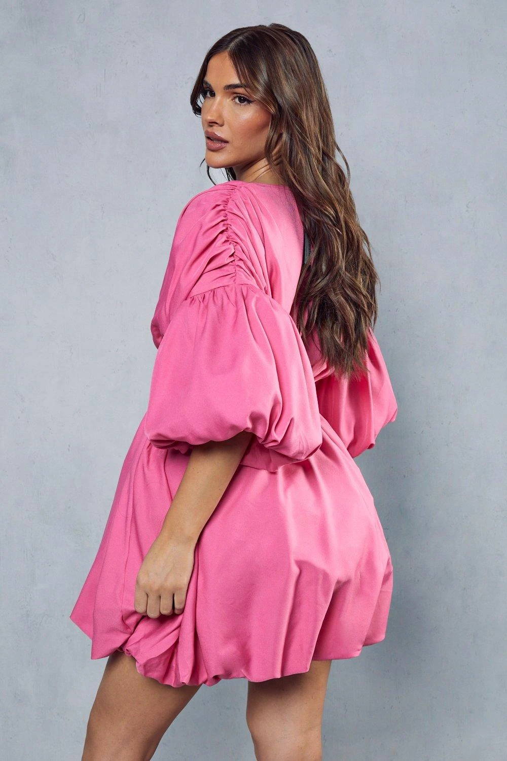 Plunge Front Extreme Puff Sleeve Mini Dress 5 Plunge Front Extreme Puff Sleeve Mini Dress - Image 3