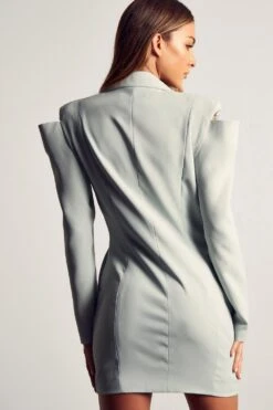 Cut Out Shoulder Blazer Dress -BOW Clothing Shop sage cut out shoulder blazer dress 2