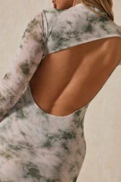 Missé Marble Print Mesh Extreme Backless Mini Dress -BOW Clothing Shop sage missC3A9 marble print mesh extreme backless mini dress 1