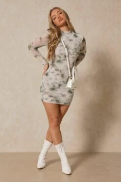 Missé Marble Print Mesh Extreme Backless Mini Dress -BOW Clothing Shop sage missC3A9 marble print mesh extreme backless mini dress 2