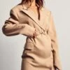 Clip Front Oversized Blazer Dress 1 Clip Front Oversized Blazer Dress -BOW Clothing Shop stone clip front oversized blazer dress