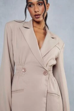 Ruched Waist Blazer Dress 9 Ruched Waist Blazer Dress -BOW Clothing Shop stone ruched waist blazer dress 1