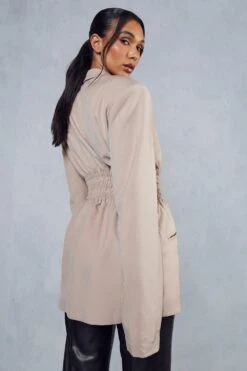 Ruched Waist Blazer Dress 10 Ruched Waist Blazer Dress -BOW Clothing Shop stone ruched waist blazer dress 2