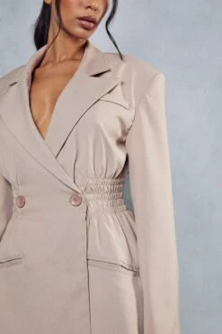Ruched Waist Blazer Dress 13 Ruched Waist Blazer Dress -BOW Clothing Shop stone ruched waist blazer dress 5