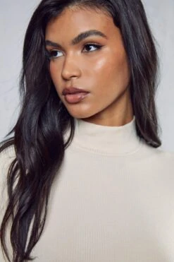 Soft Rib High Neck Ruched Side Dress -BOW Clothing Shop stone soft rib high neck ruched side dress 5