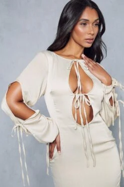 Tie Detail Cut Out Mini Dress 8 Tie Detail Cut Out Mini Dress -BOW Clothing Shop stone tie detail cut out mini dress 1 1