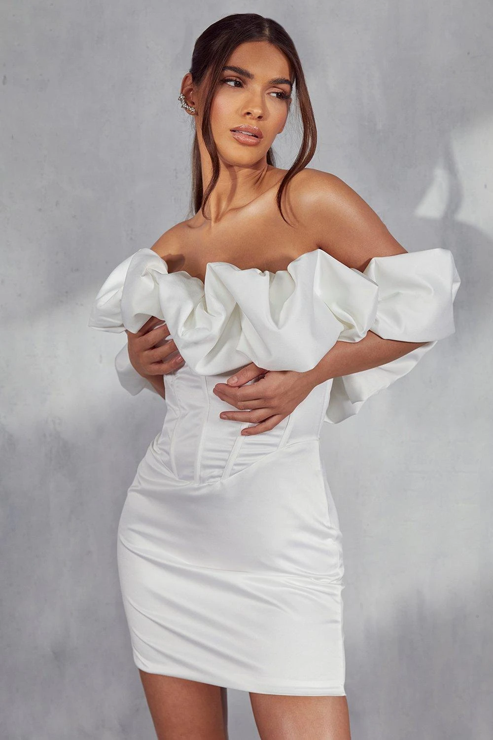 Missie Premium Corset Puff Bardot Dress 6 Missie Premium Corset Puff Bardot Dress - Image 4