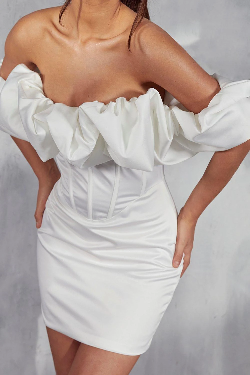 Missie Premium Corset Puff Bardot Dress 8 Missie Premium Corset Puff Bardot Dress - Image 6