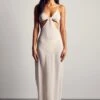 Sheer Strappy Cut Out Midaxi Dress -BOW Clothing Shop white sheer strappy cut out midaxi dress