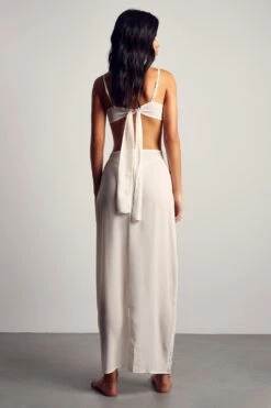 Sheer Strappy Cut Out Midaxi Dress -BOW Clothing Shop white sheer strappy cut out midaxi dress 2